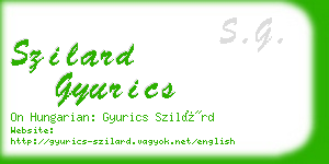 szilard gyurics business card